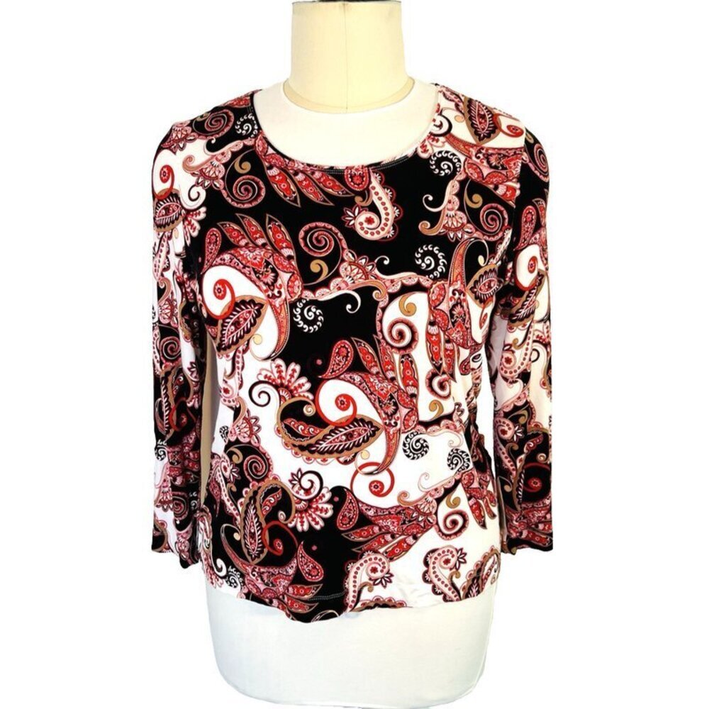 Chico's - Women's XL Tunic Shirt NWOT Paisley Stretch Long Sleeve